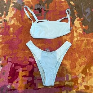 Garage high waisted bikini. Teal/mint blue